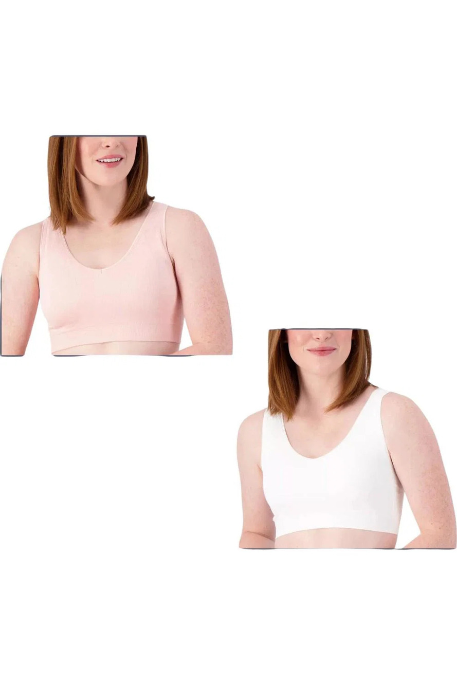 Anybody Intimates 2-Pack All-Day Seamless Bras Blush/White - Regular